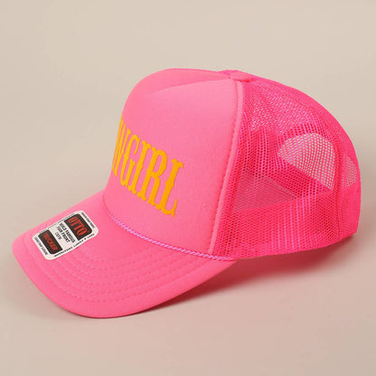 COWGIRL Text Logo Printed Mesh Back Trucker Hat