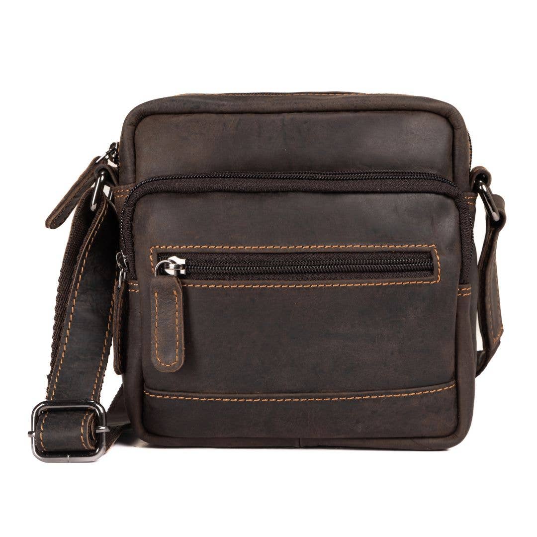 Leather Shoulder Bag Oliver- Brown GW355012BRN