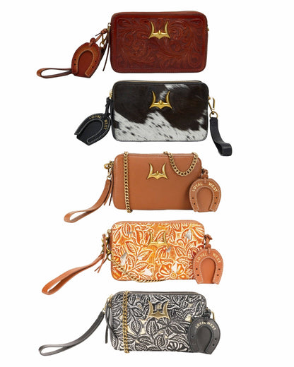 Loyal West Shell Mini Purse In Handtooled Leather
