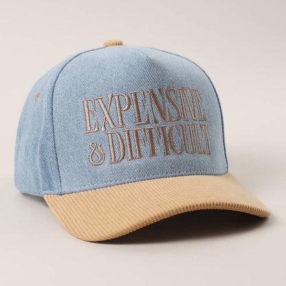 EXPENSIVE DIFFICULT Denim Corduroy Trucker Hat