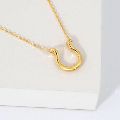 Horseshoe Spirit Pendant  Gold Dipped Necklace