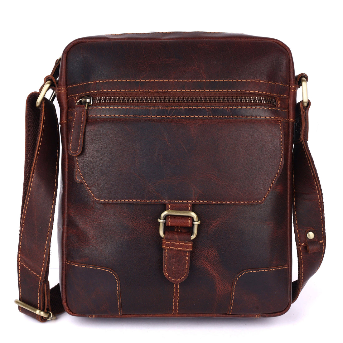 Hendrix Vintage Leather Crossbody Bag – Men&