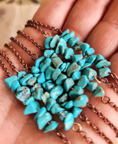 &quot;Oakley&quot; Turquoise Howlite and copper bar necklace
