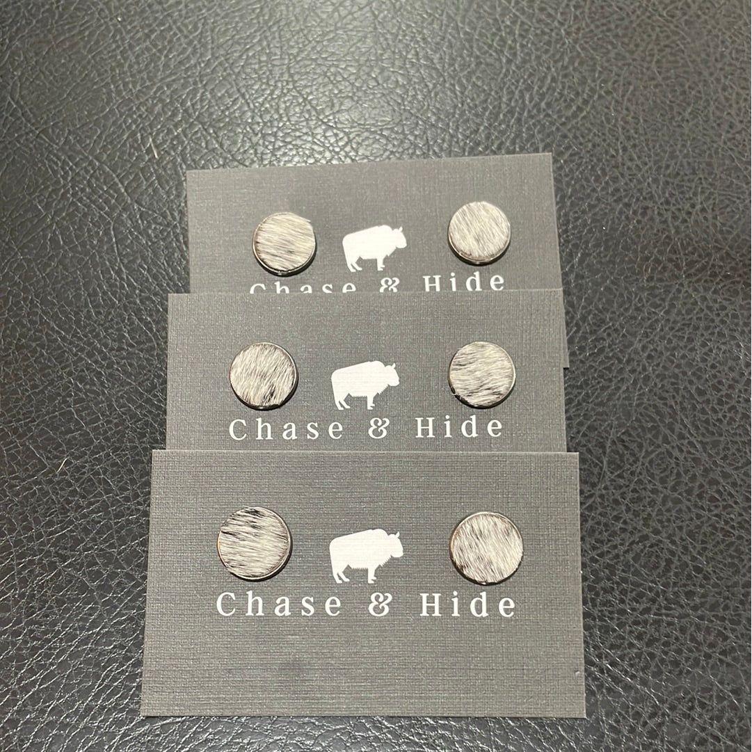 12mm Black and White hide Studs