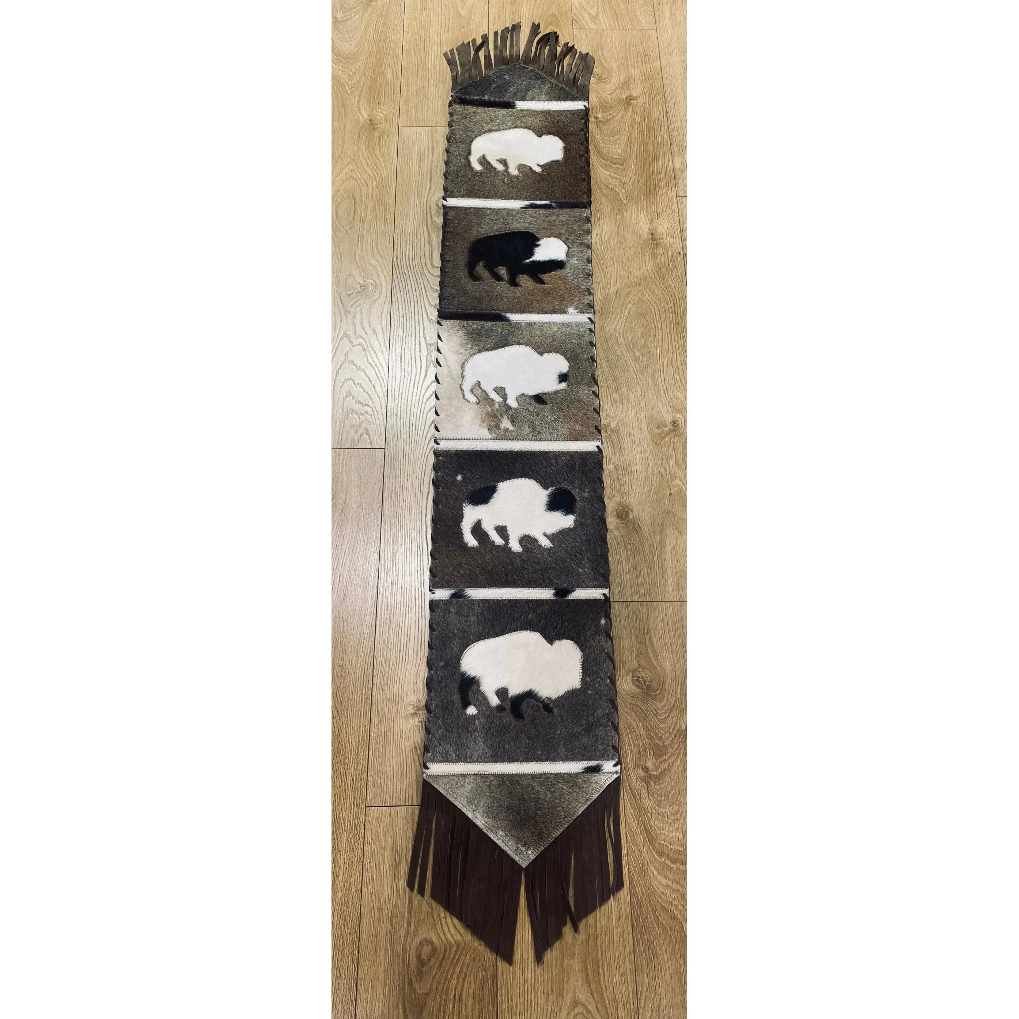 Bison Table runner with tassels 