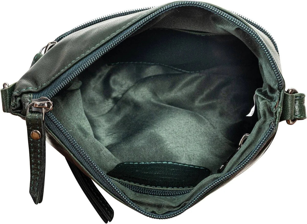 Maple crossbody shoulder bag- Bottle Green