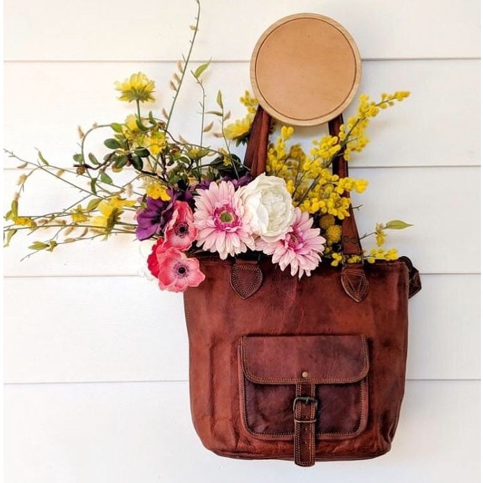 Noonday rustic leather online tote