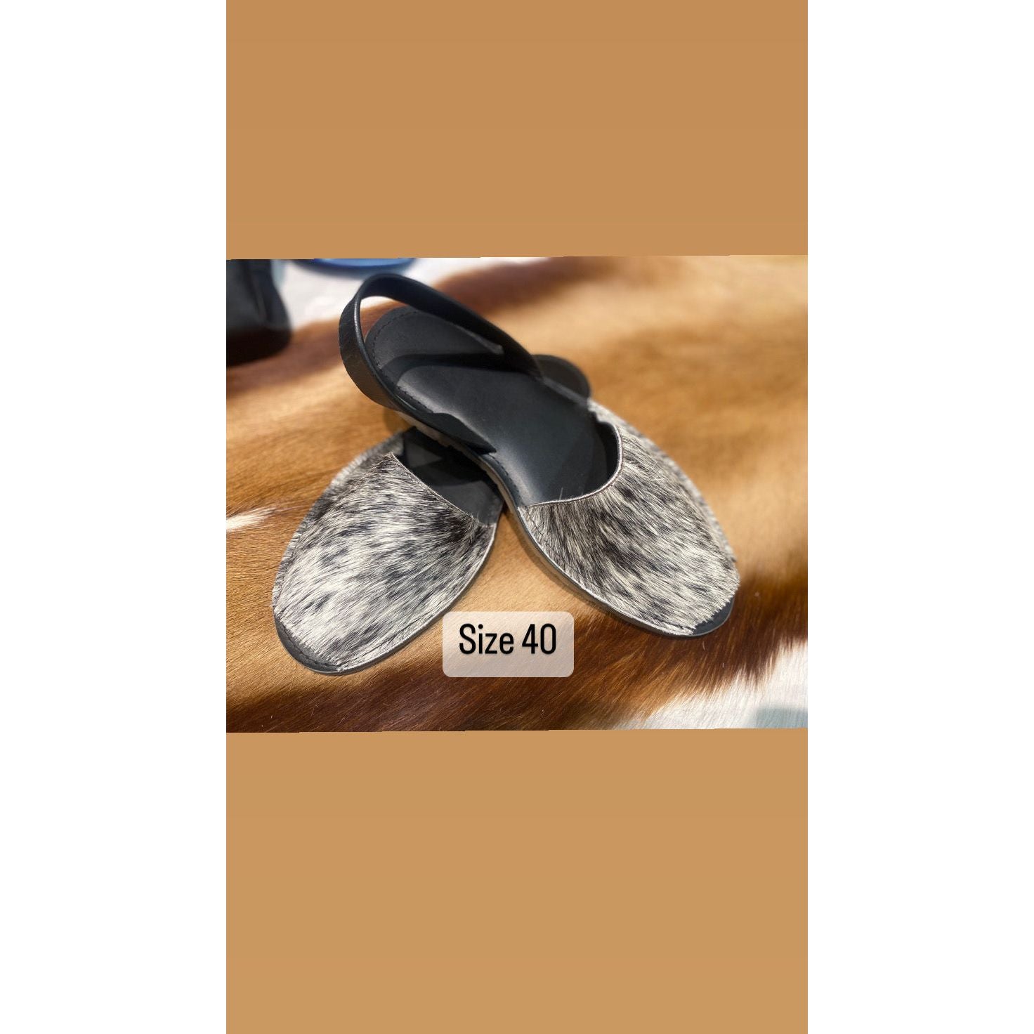 Cowhide Shoes Sling back