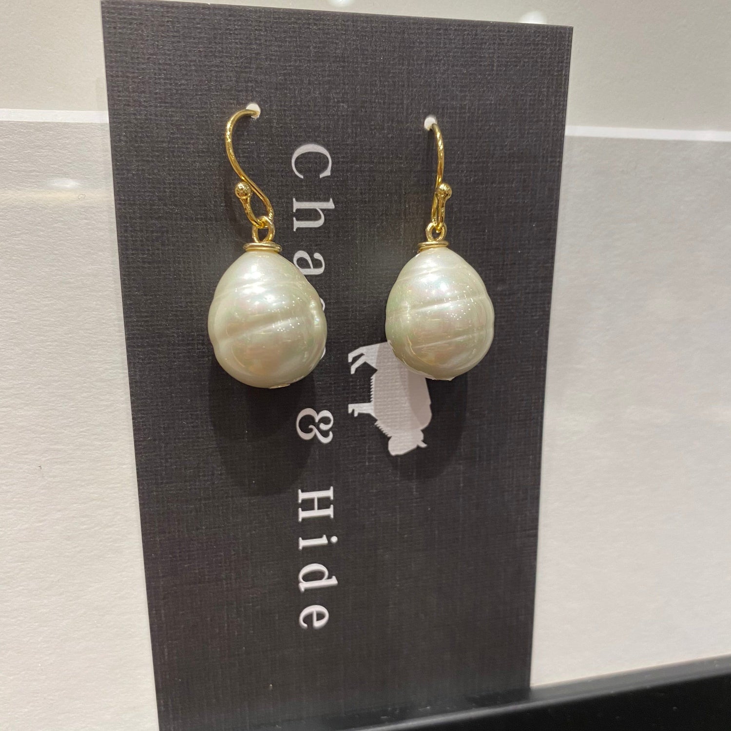 18ct gold filled &amp; pearl drop earrings 