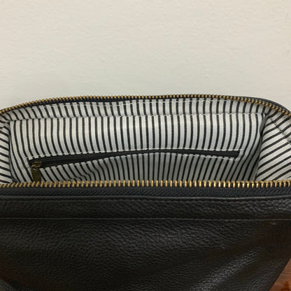 Toiletry Bag Black Leather 