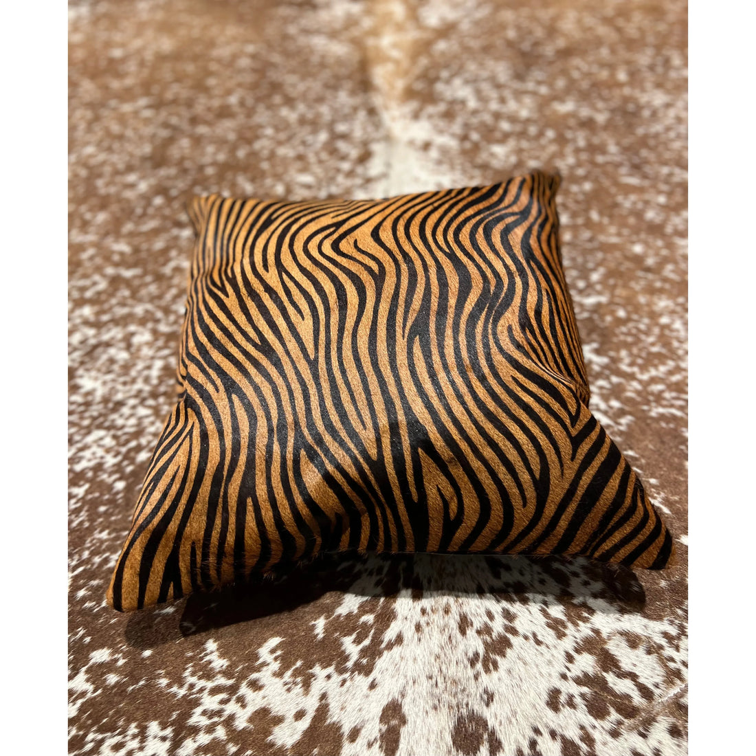 Cowhide Print Tiger Cushion 