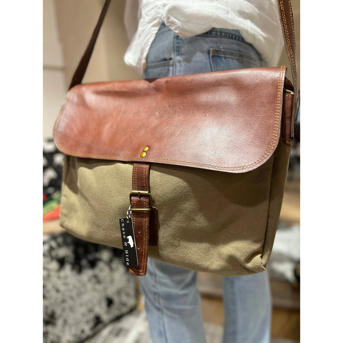 Canvas and Leather Tote 