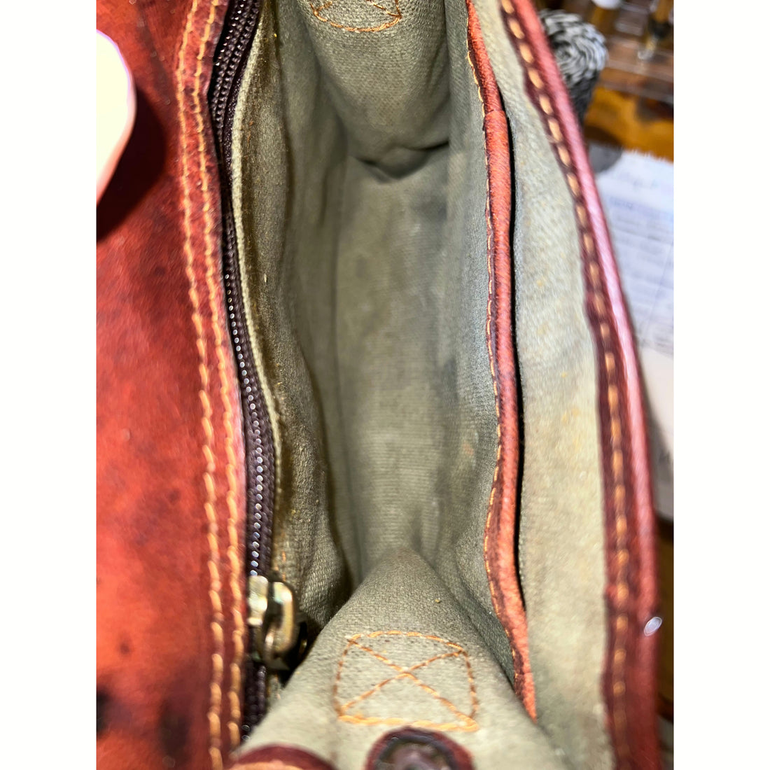 Leather Satchel W/ Buckle 