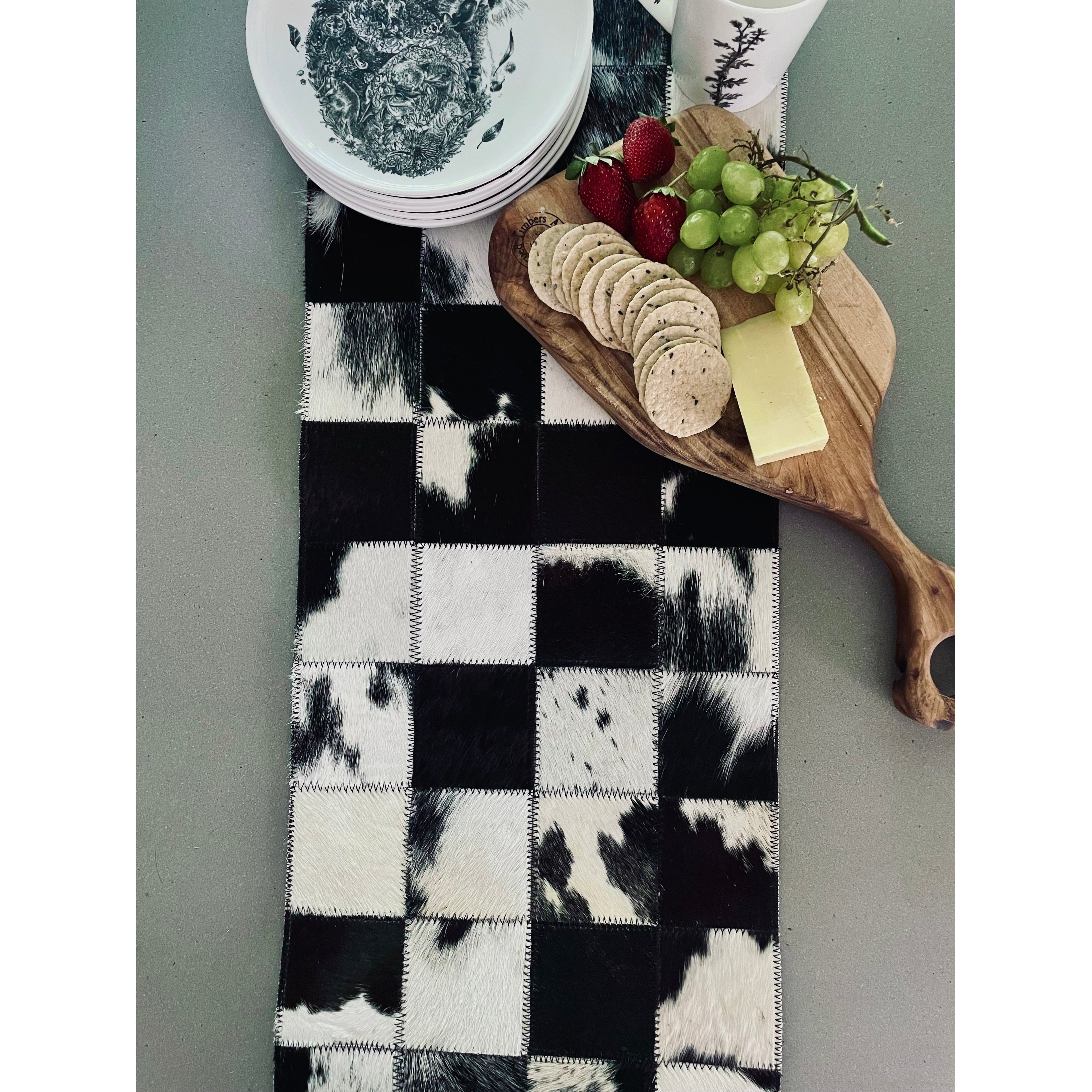 Cowhide table runner - choose your colours