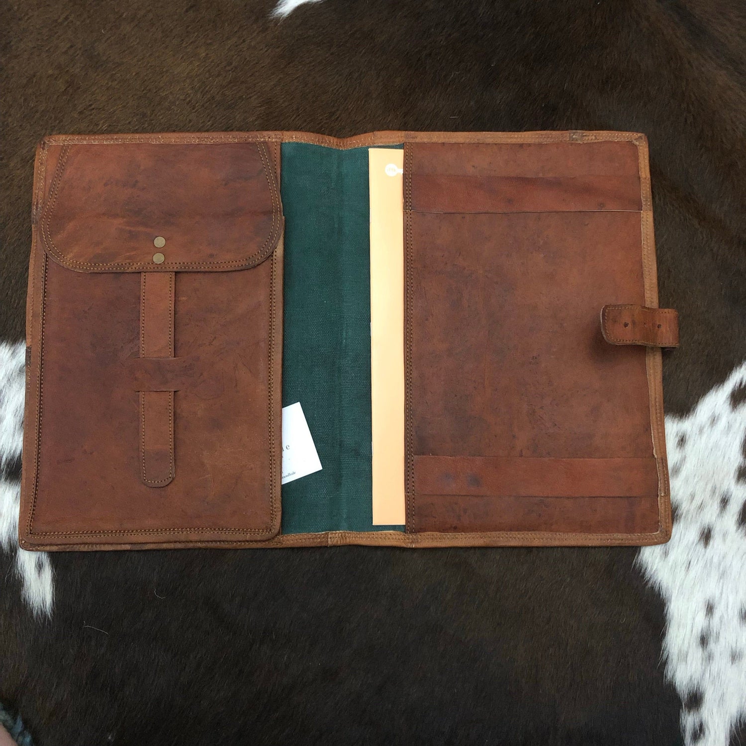 Leather A4 folio with buckle