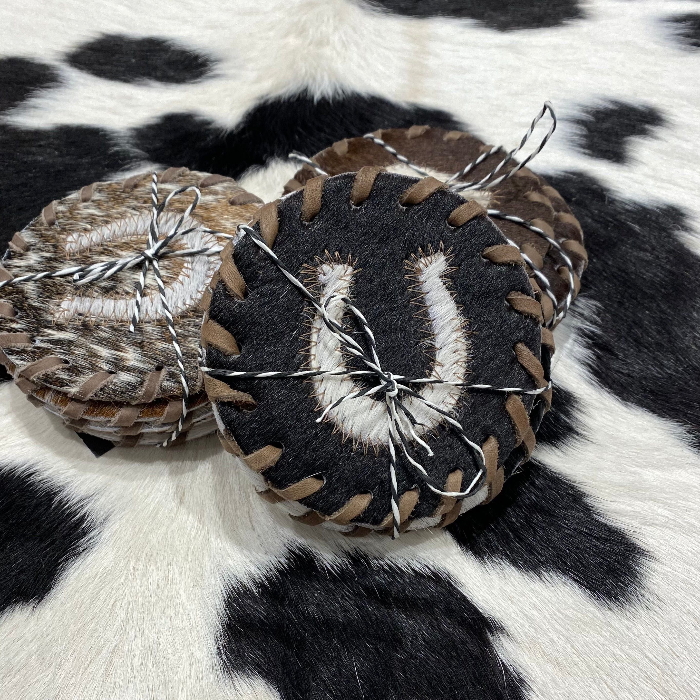 Cowhide Coasters Sets