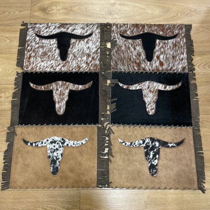 Cowhide bull head placemats( set of six) 