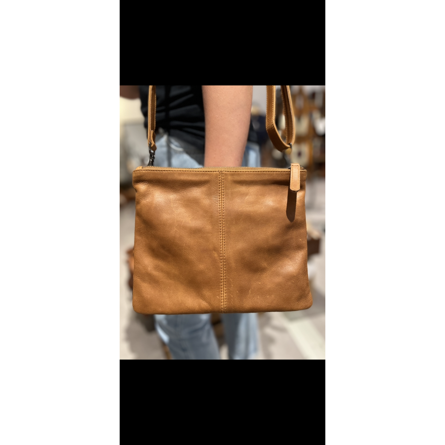 Double zip crossbody bag 