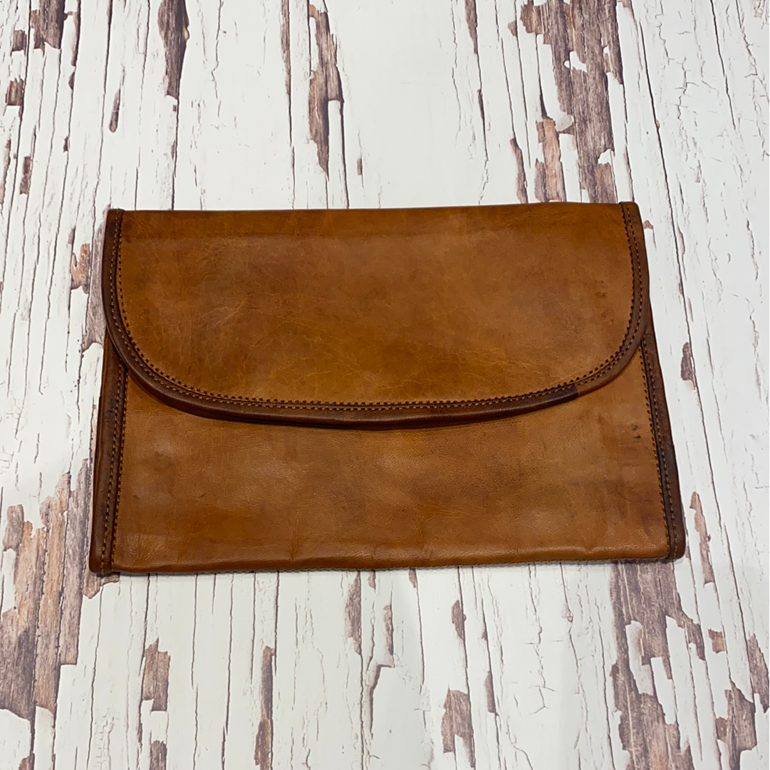 Large leather wallet with zipper 