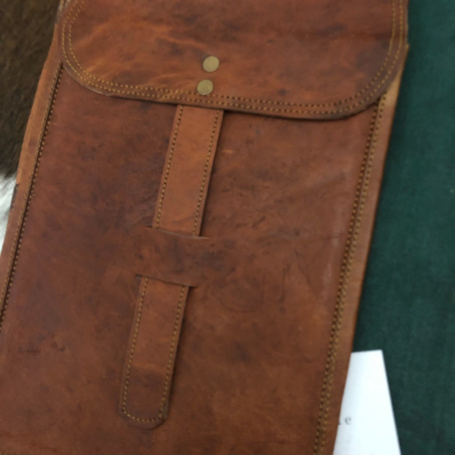 Leather A4 folio with buckle