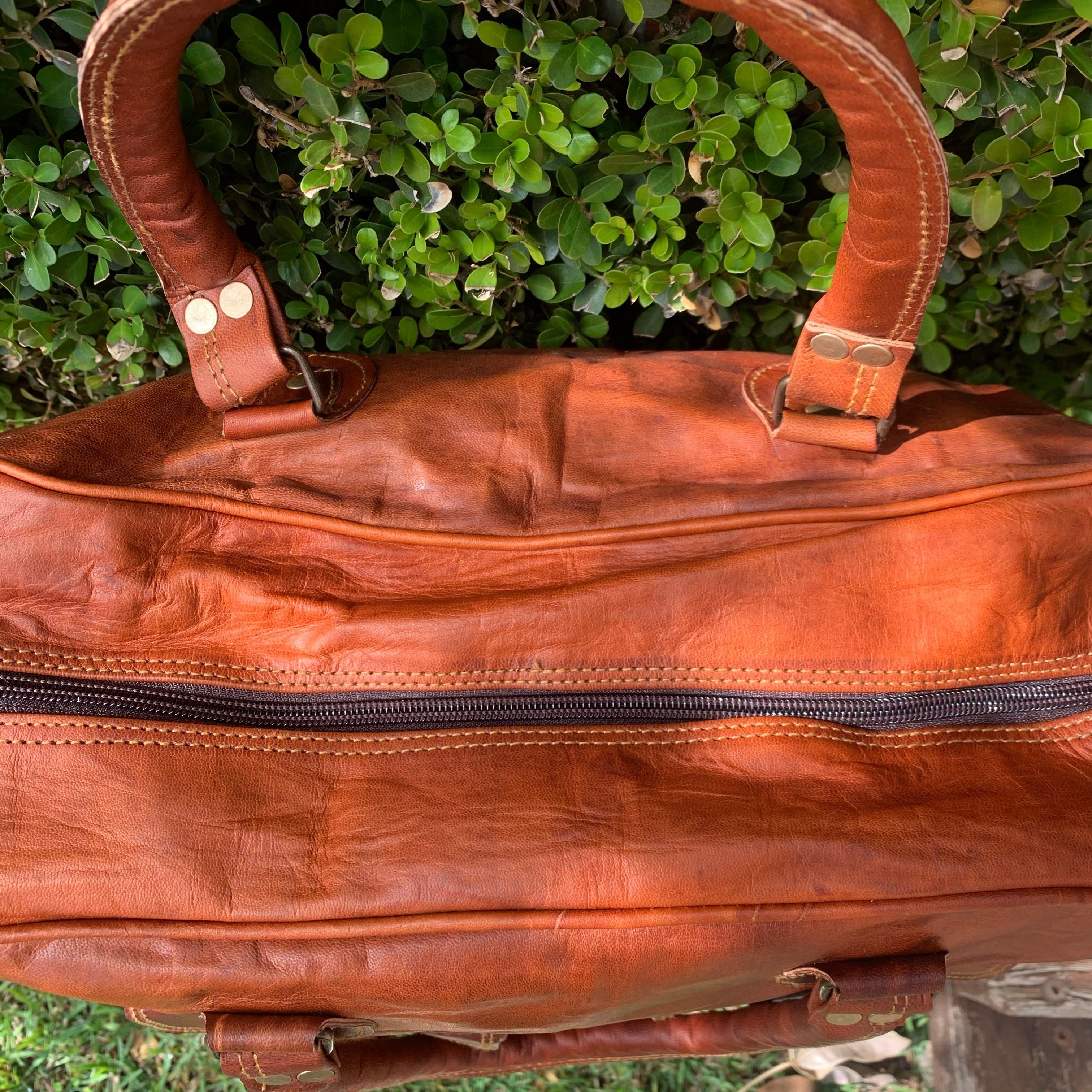 Leather  Carry All Handbag. 